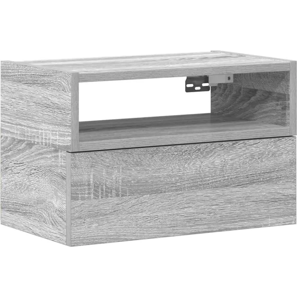 vidaXL Nachtkastje wandgemonteerd 45x26x28,5cm grijs sonoma eikenkleur, foto 3