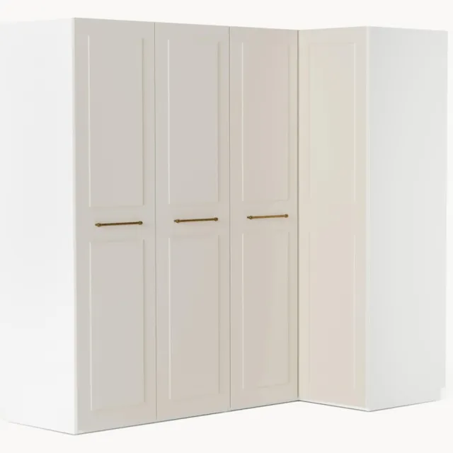 Westwing Collection Modulaire hoekkast Charlotte, 215 cm, in verschillende formaten Beige