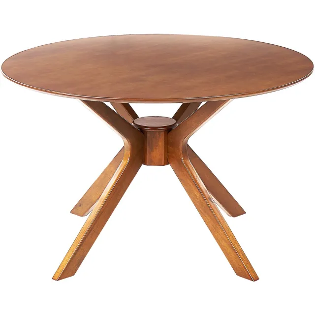 Beliani TYMIS - Eettafel - Donkere houtkleur - 120 x 120 cm - MDF Bruin