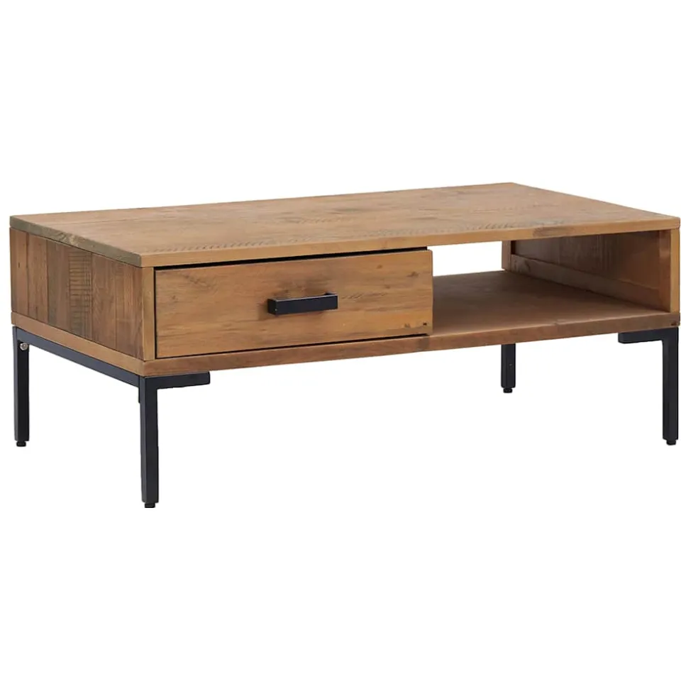 vidaXL Salontafel 90x50x35 cm massief grenenhout bruin, foto 3