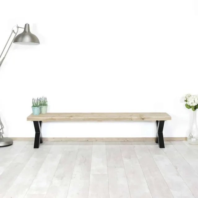 Steigerhouten bankje Duarte met X poten