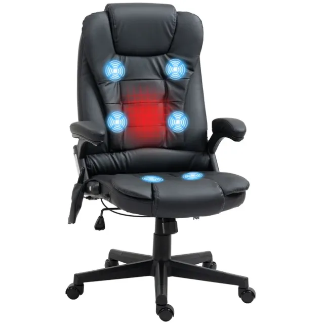 ZYLARO Ergonomische Bureaustoel met Massagefunctie & Verwarmingsfunctie - In Hoogte Verstelbaar - 360° Draaibaar - Max. kanteling 135° - Kantoorstoel - Gamestoel - Volwassenen Stoel - Directiestoel - Computerstoel - Zwart