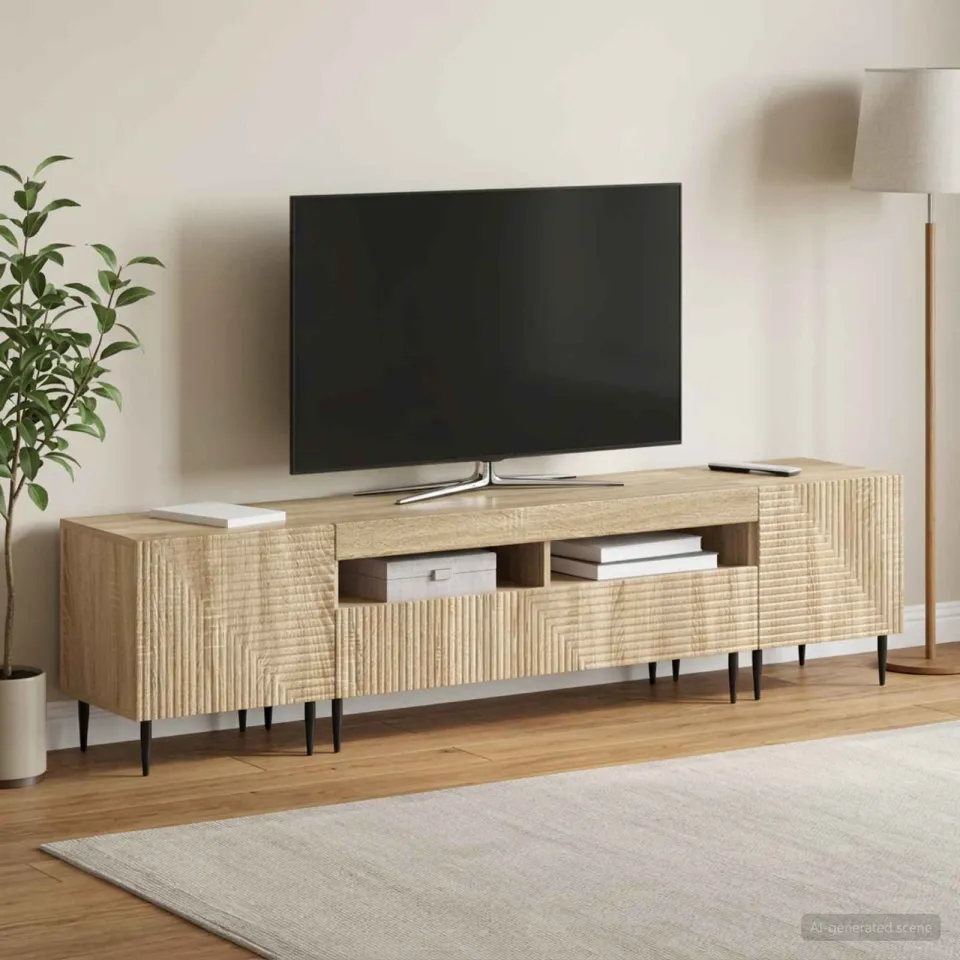 vidaXL 3-delige LED TV-kast Sonoma Eiken Bewerkt hout, foto 2