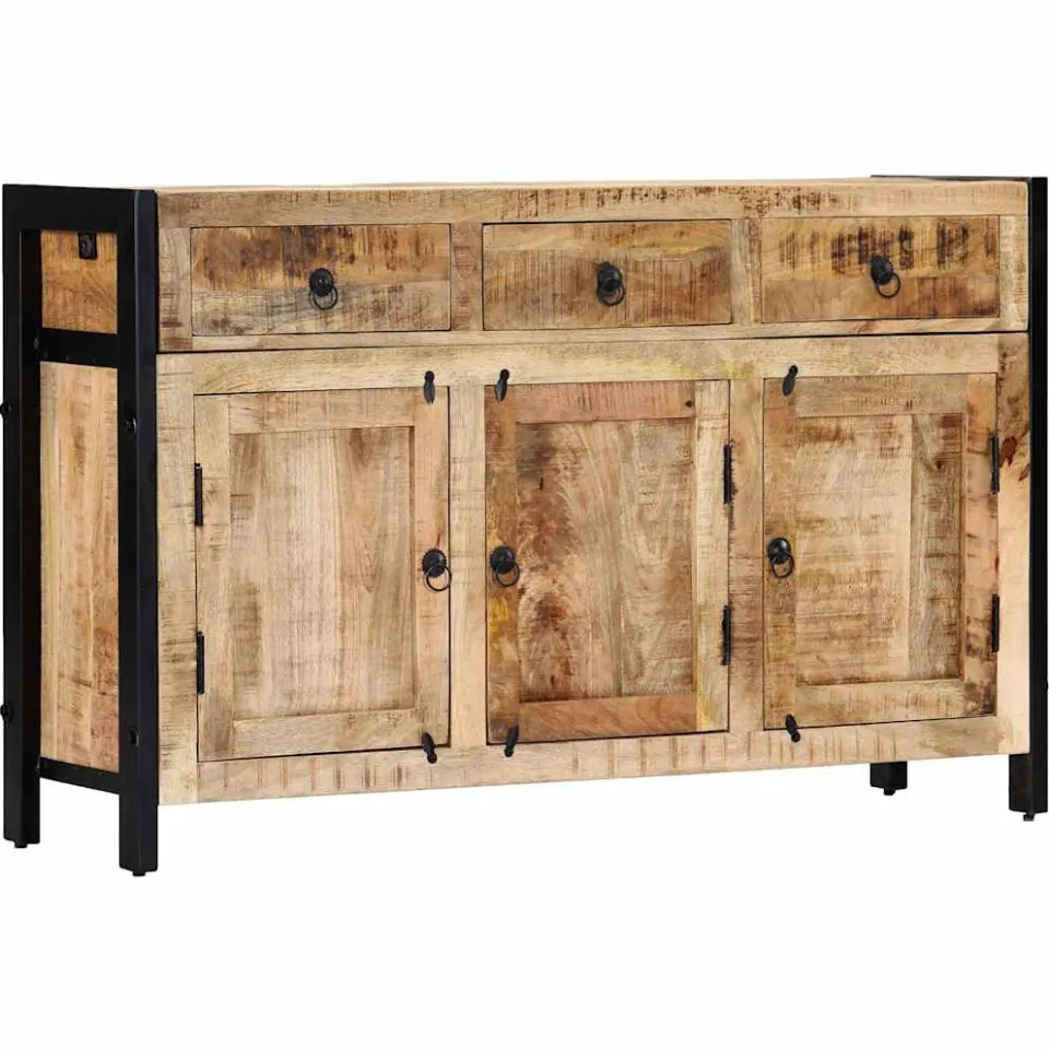 vidaXL Dressoir 120x35x76 cm massief mangohout bruin, foto 4