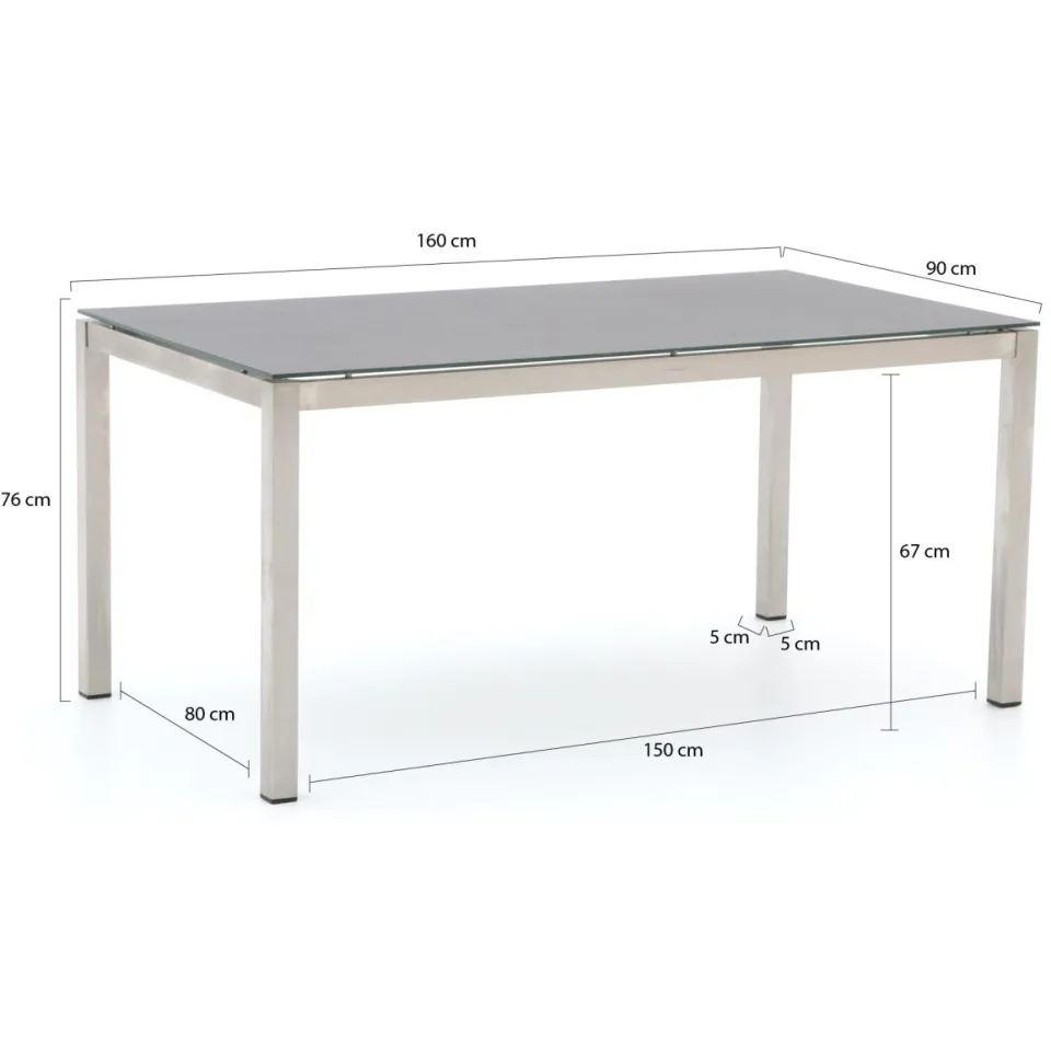 Bernstein Furniture Bernstein Freiburg dining tuintafel 160x90x76cm grijs, foto 2
