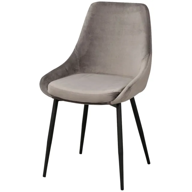 Rowico Home Sierra velvet eetkamerstoel grijs, foto 2