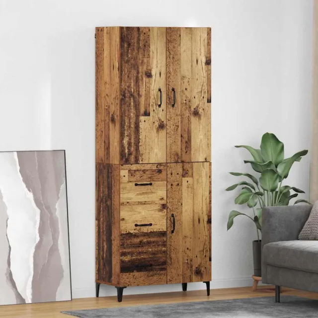 vidaXL Highboard Oud Hout 69,5 x 34 x 180 cm Bewerkt hout bruin, foto 2