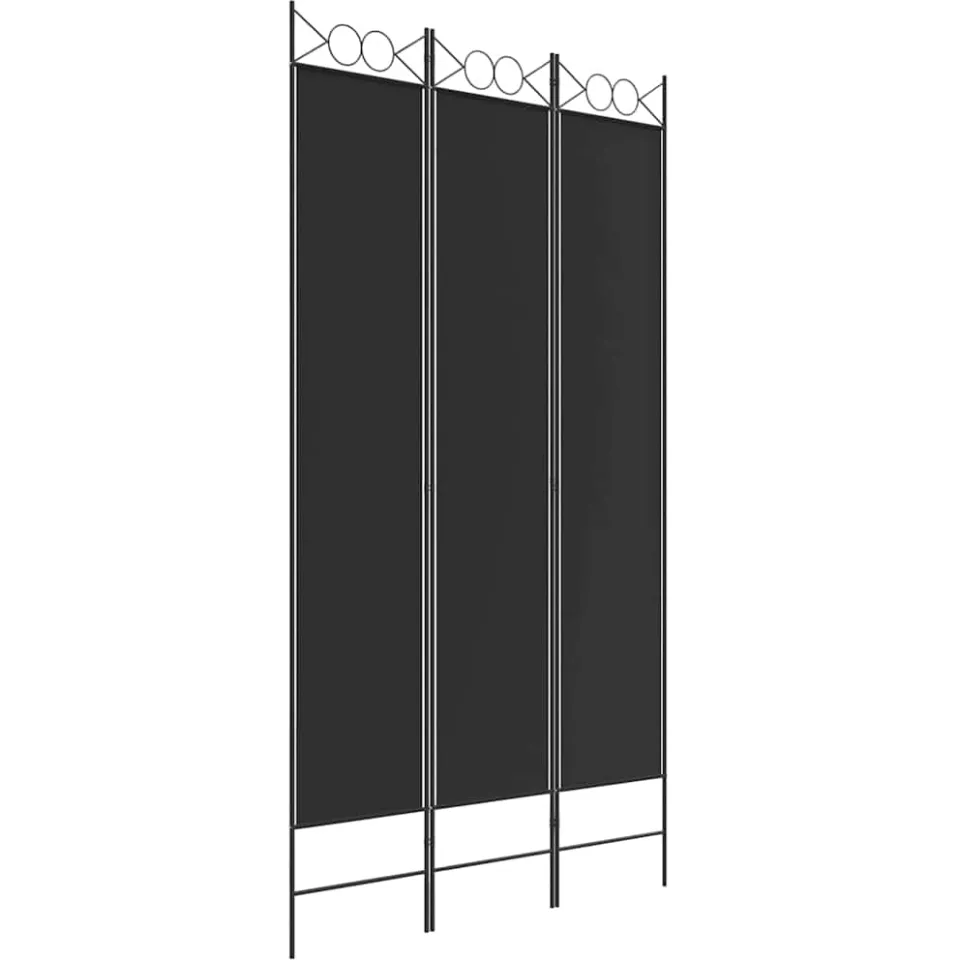 vidaXL Kamerscherm met 3 panelen 120x220 cm stof zwart, foto 4