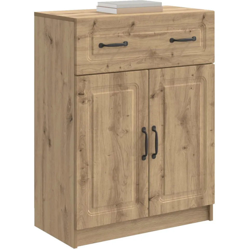 vidaXL Dressoir Artisanaal eiken 66 x 34,5 x 87 cm Bewerkt hout Bruin
