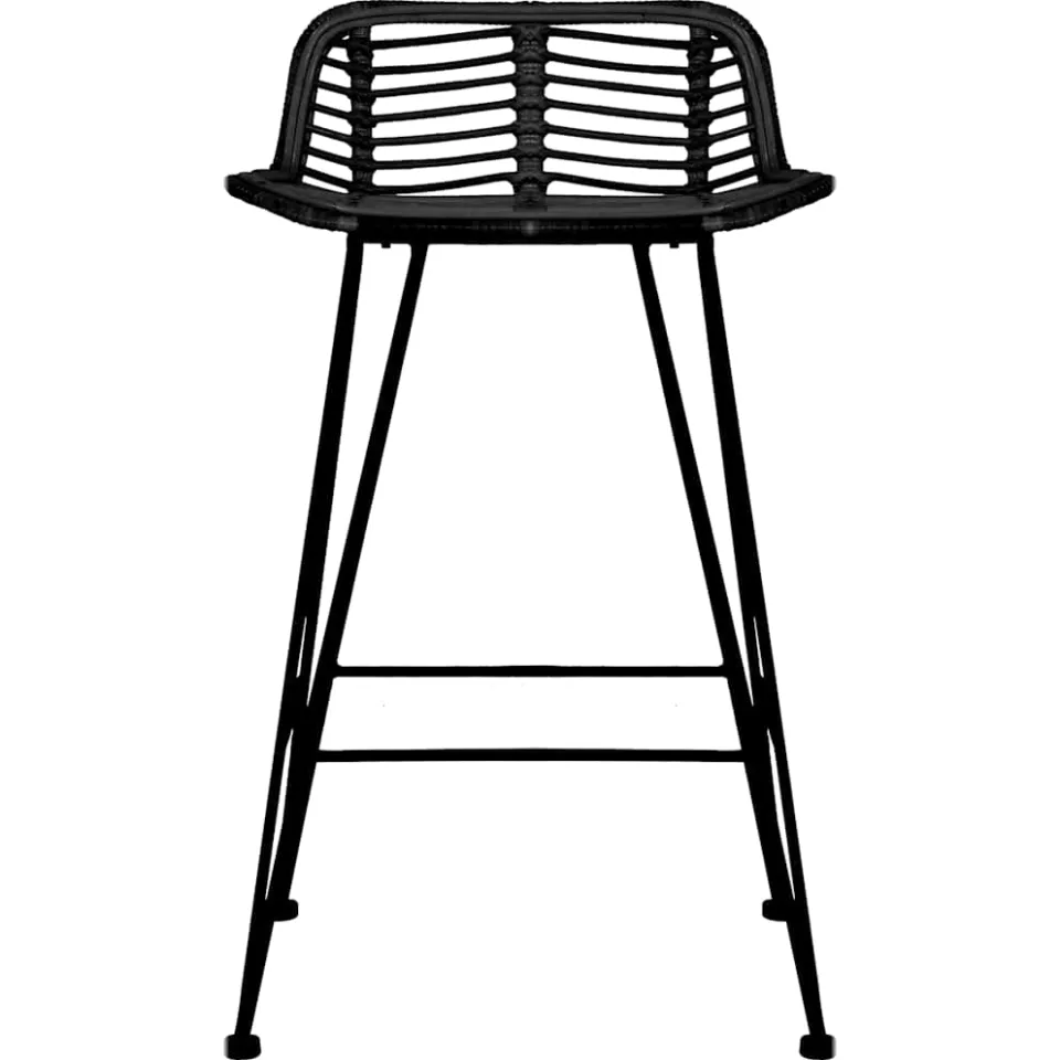 vidaXL Barstoelen 2 st rattan zwart, foto 3