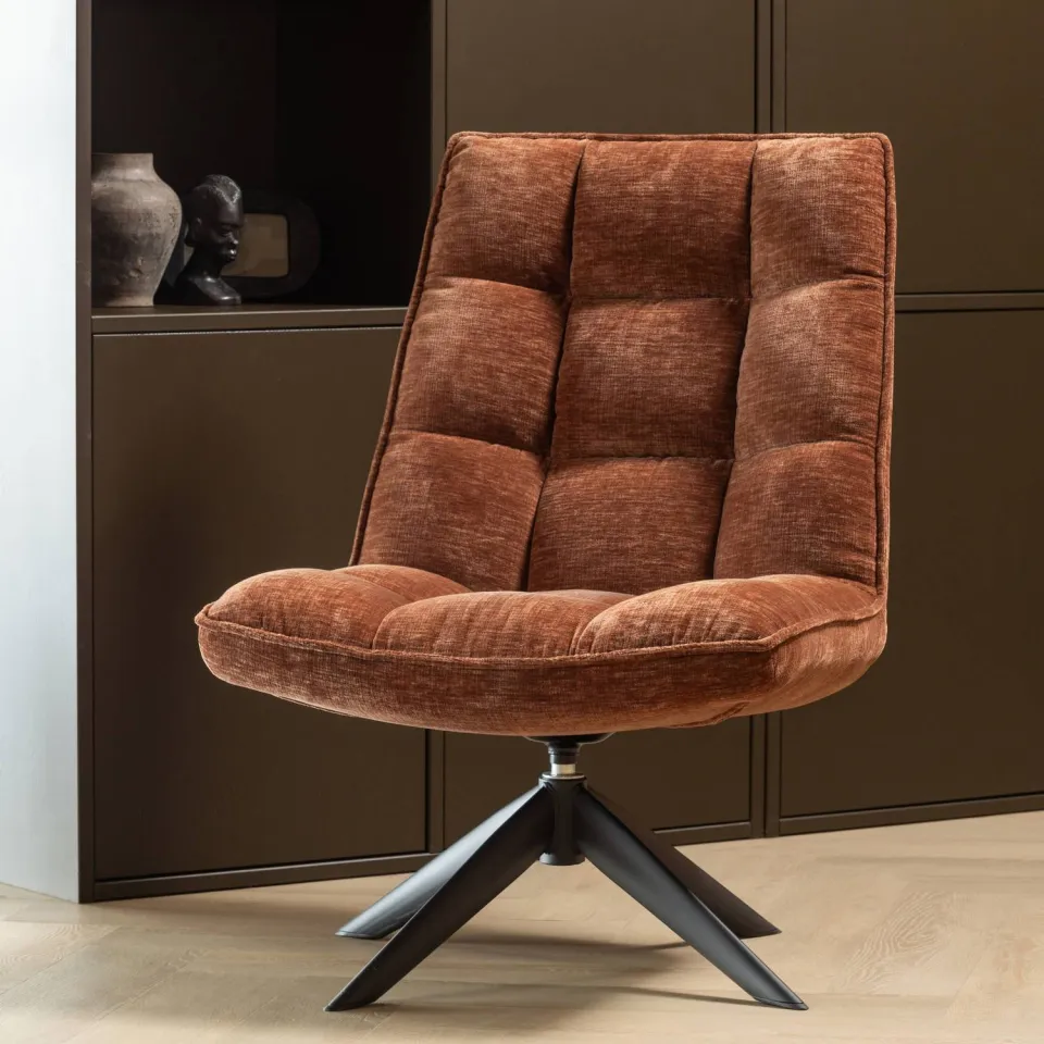 WOOOD Jouke Draaifauteuil - Polyester - Zand - 97x70x85, foto 4
