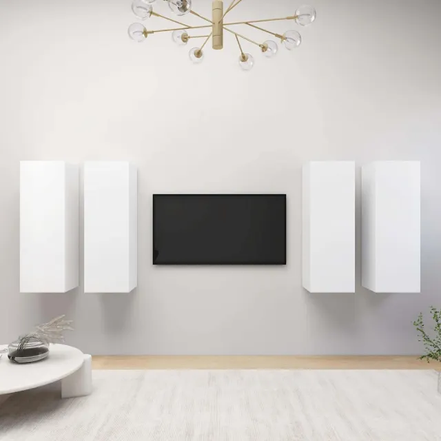 vidaXL Tv-meubelen 4 st 30,5x30x90 cm bewerkt hout wit, foto 2
