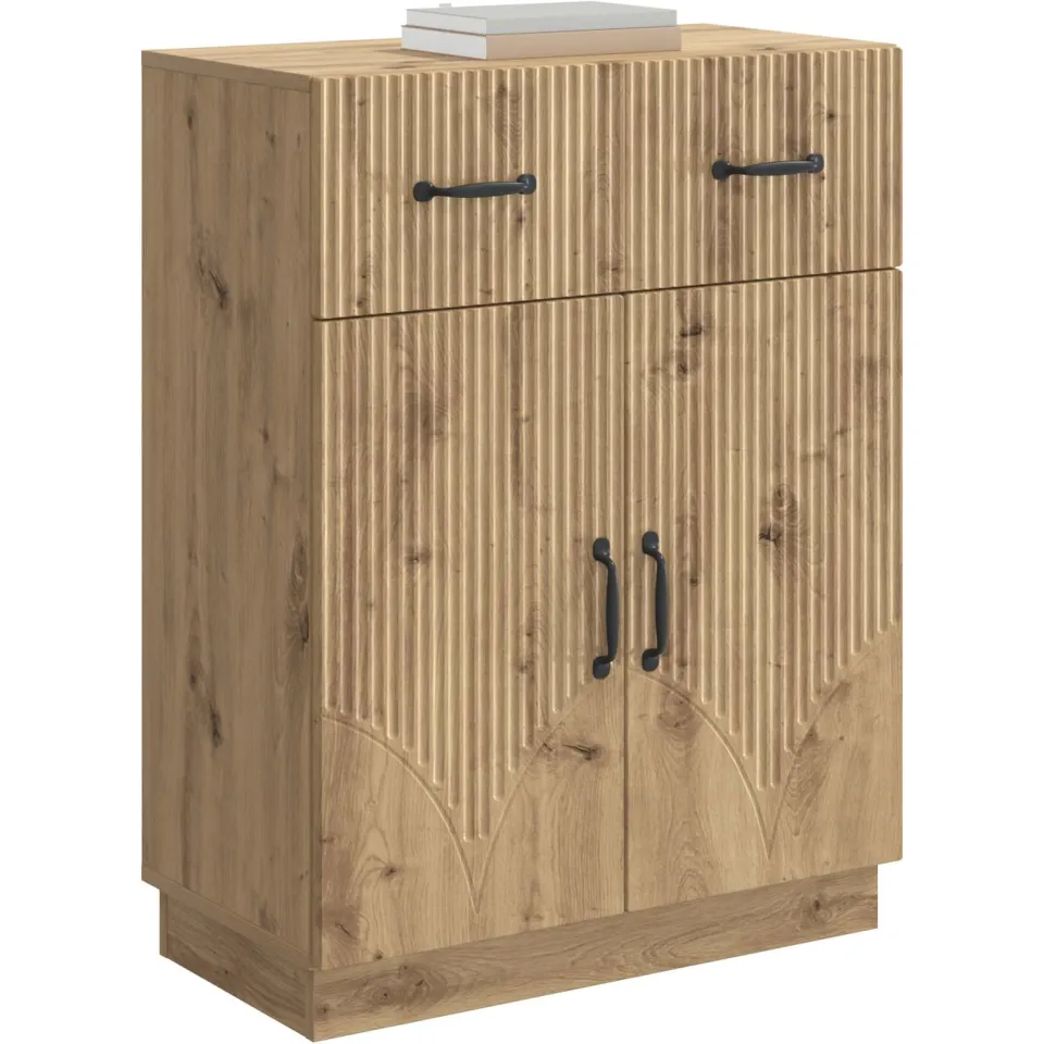 vidaXL Dressoir Artisanaal eiken 66 x 34,5 x 87 cm Bewerkt hout Bruin