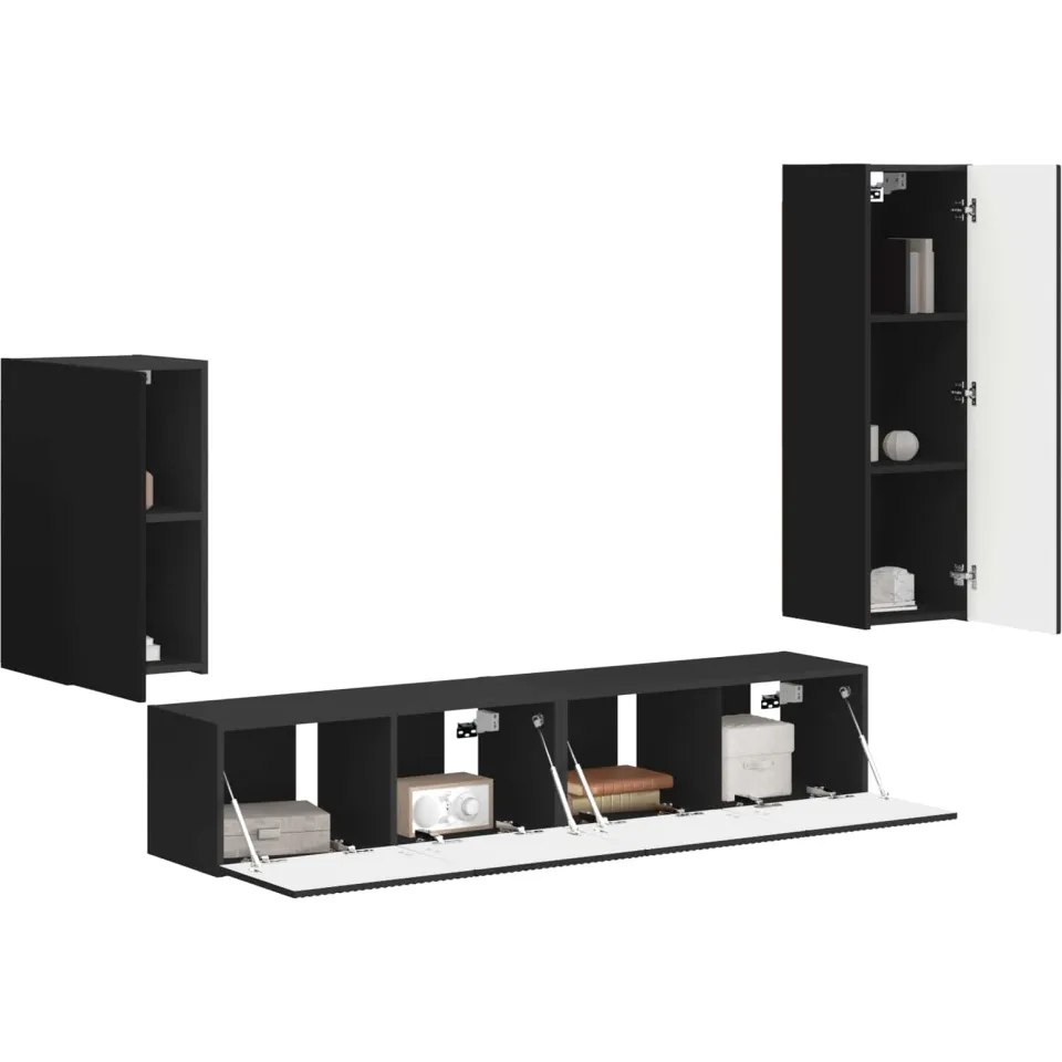 vidaXL Tv-meubelset 4 st 31 x 30 x 100 cm Zwart, foto 2