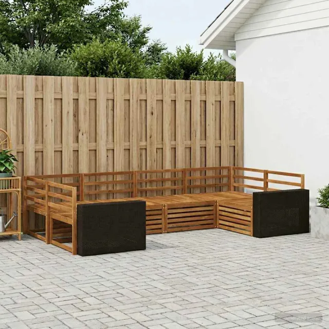 vidaXL Buiten bankenset 6 st 6-zits Naturel Massief Acaciahout