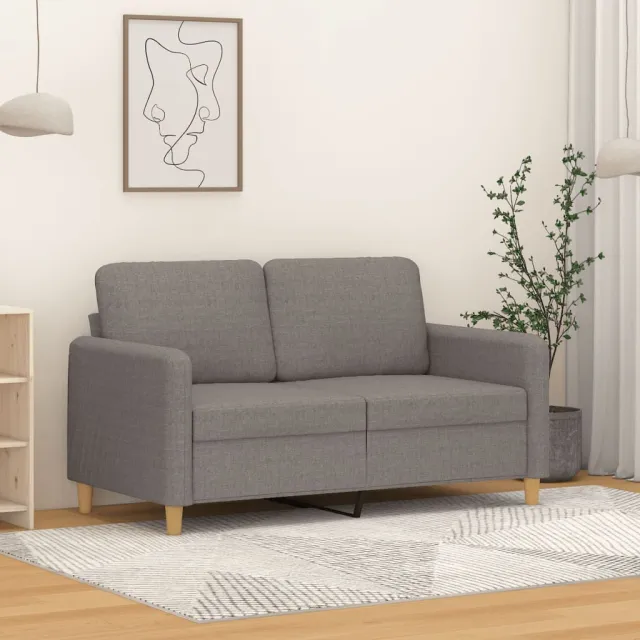 vidaXL Tweezitsbank 120 cm stof taupe