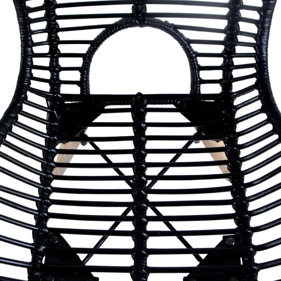 vidaXL Eetkamerstoelen 2 st natuurlijk rattan zwart, foto 4