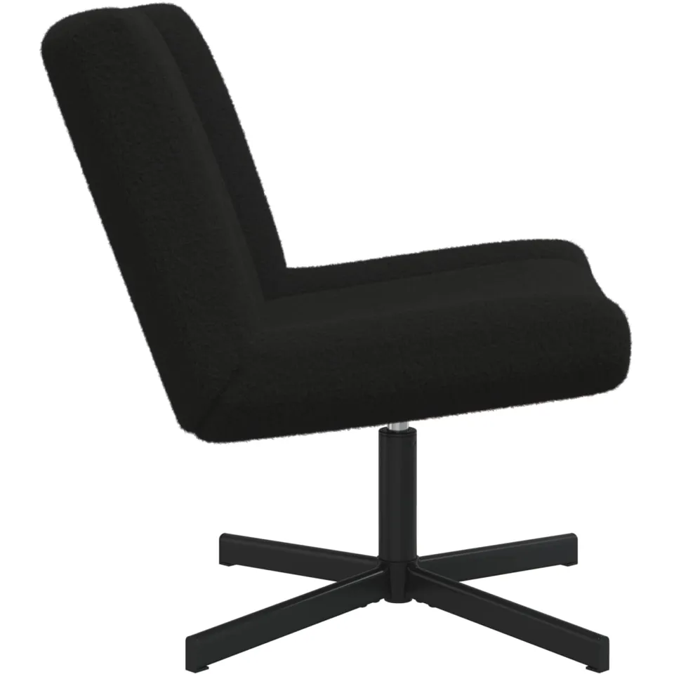 vidaXL Draaistoel Zwart 63 x 75 x 76 cm Schapenvacht, foto 3