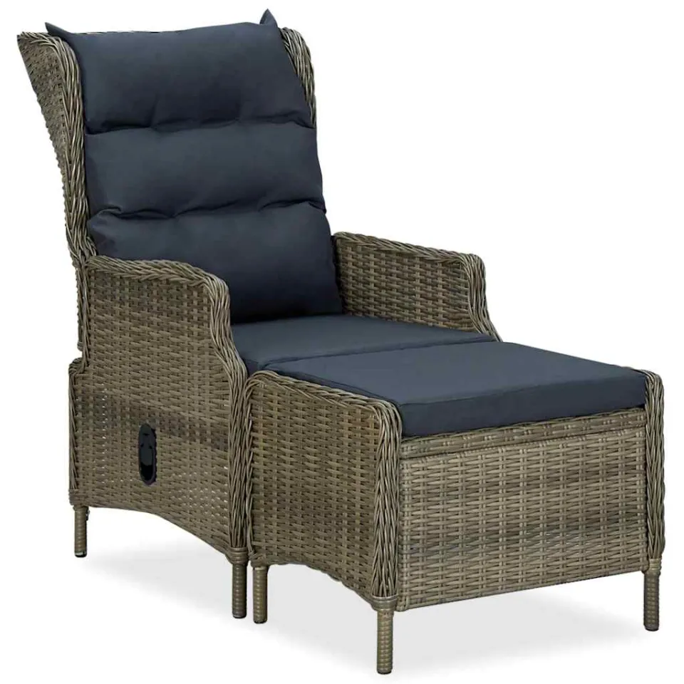 vidaXL 9-delige Tuinset met kussens poly rattan bruin, foto 4