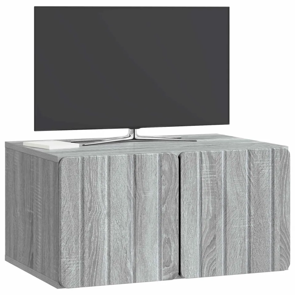 vidaXL Wandbeugel TV-kast 59,5 x 41 x 30 cm Grijs Sonoma Bewerkt hout
