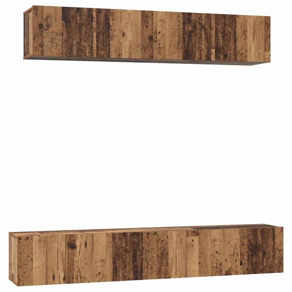 vidaXL Tv-meubelset 5 st Oud Hout Bewerkt hout Bruin
