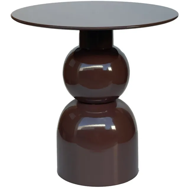 Livingfurn Bijzettafel Brix - Rond Bruin Staal - 50x49,5x52,5cm