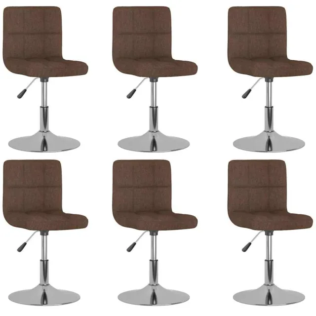 vidaXL Eetkamerstoelen draaibaar 6 st stof bruin