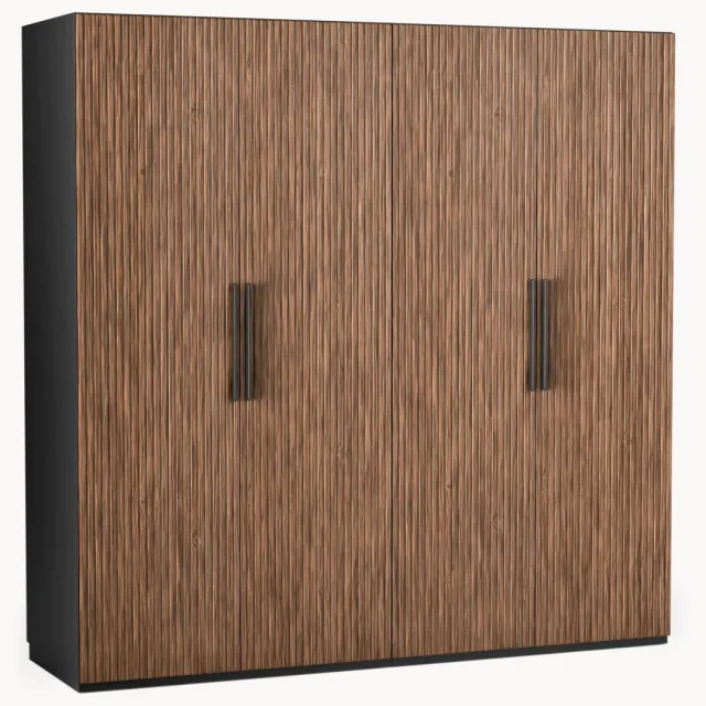 Westwing Collection Modulaire draaideurkast Simone, 200 cm breed, in verschillende formaten Zwart