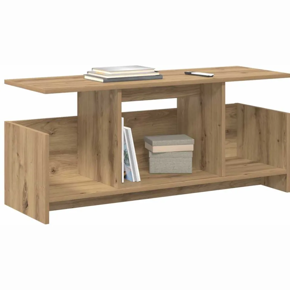 vidaXL TV-standaard 102 x 35 x 45 cm Artisan Eiken Bewerkt hout Bruin