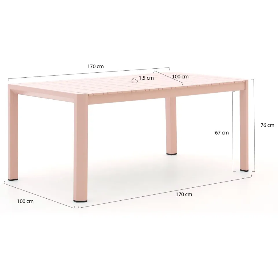 Hartman tuinmeubelen Hartman Alexandra dining tuinset 5-delig roze, foto 4