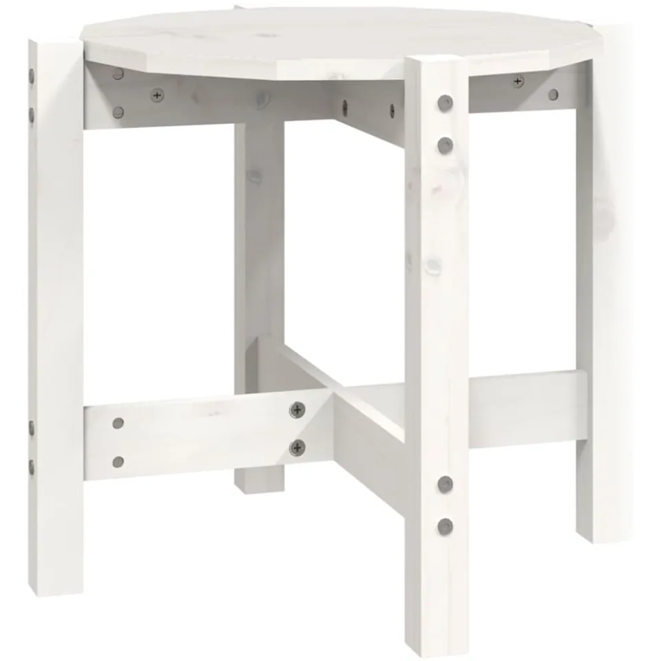 vidaXL Salontafel Ø 52,5x45 cm massief grenenhout wit