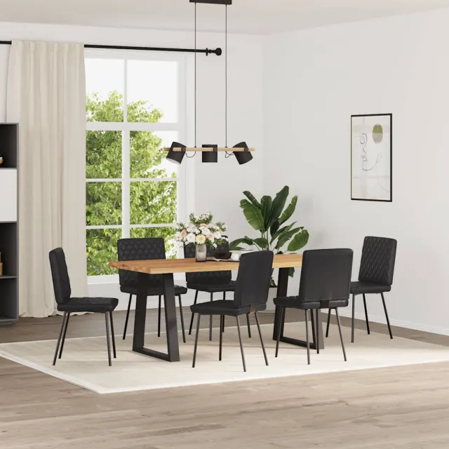 vidaXL Eetkamerstoelen 6 st kunstleer zwart, foto 2