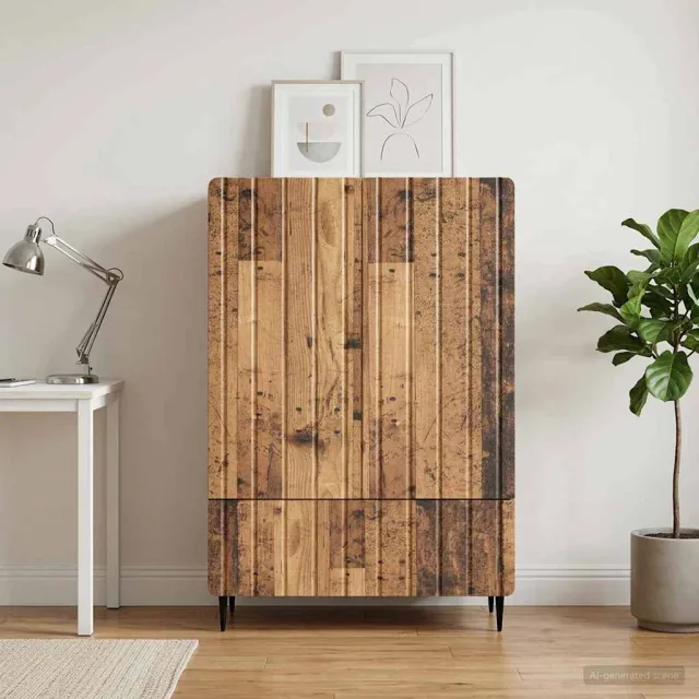 vidaXL Dressoir Oud hout 66 x 34,5 x 97 cm Bewerkt hout bruin