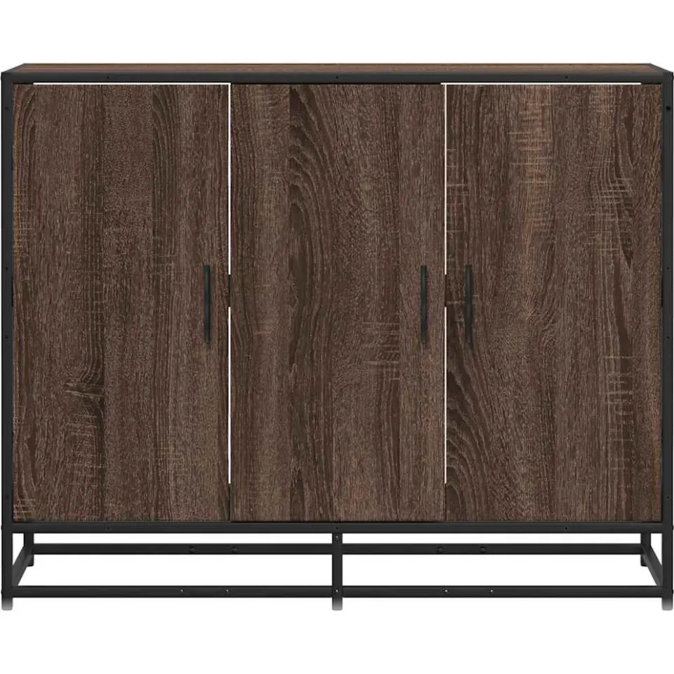 vidaXL Dressoir 94x35x76 cm bewerkt hout bruin eikenkleur, foto 4