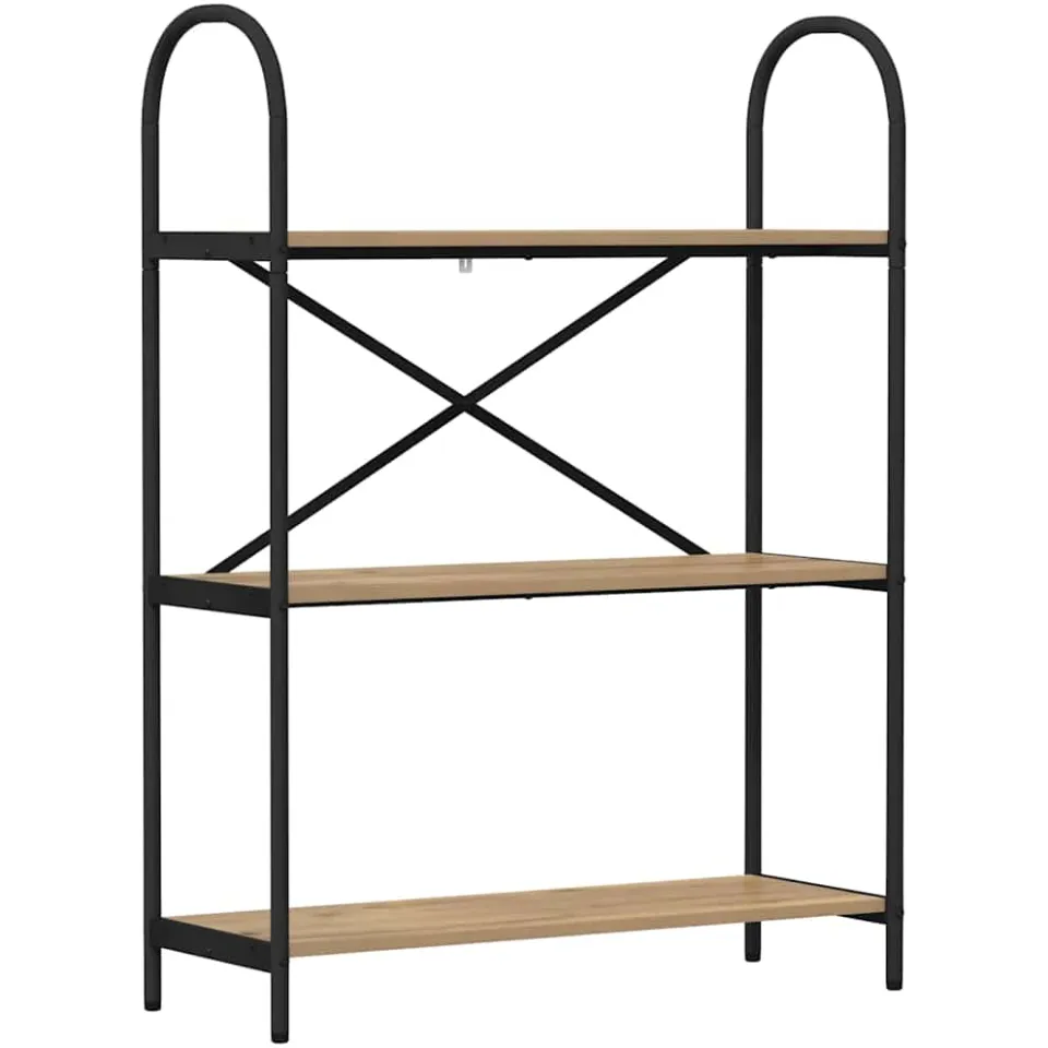 vidaXL Boekenkast 3-laags 80 x 30 x 109 cm Bewerkt hout Artisan Eiken, foto 3