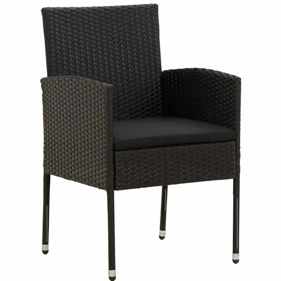 vidaXL 9-delige Tuinset poly rattan zwart, foto 3