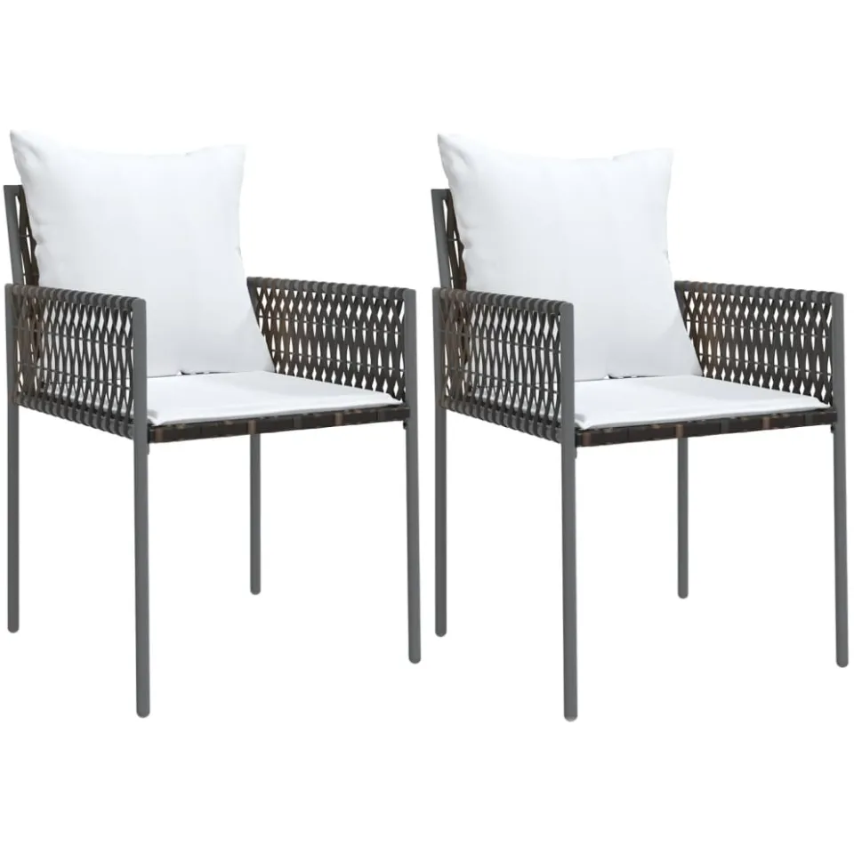 vidaXL 3-delige Tuinset met kussens poly rattan en staal, foto 3