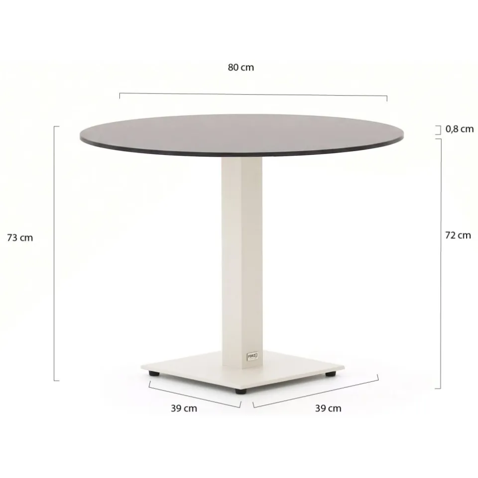 Forza Furniture Forza Orta tuintafel ø80cm (h:73cm) taupe, foto 2