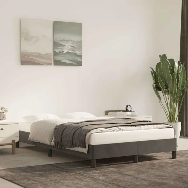vidaXL Bedframe zonder matras 120x190 cm fluweel donkergrijs