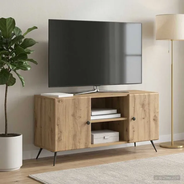 vidaXL TV-kast 102 x 34,5 x 50 cm Artisanaal eiken Bewerkt hout Bruin