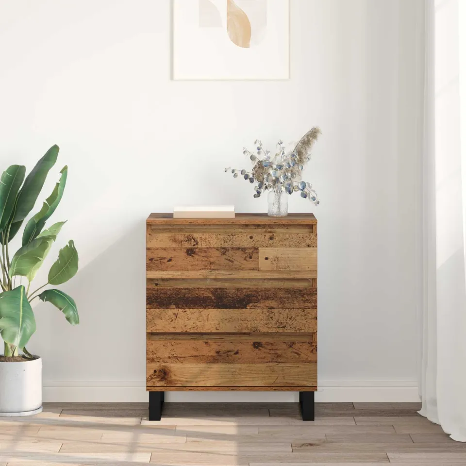 vidaXL Dressoir Oud Hout 60 x 35 x 70 cm Bewerkt hout bruin, foto 4