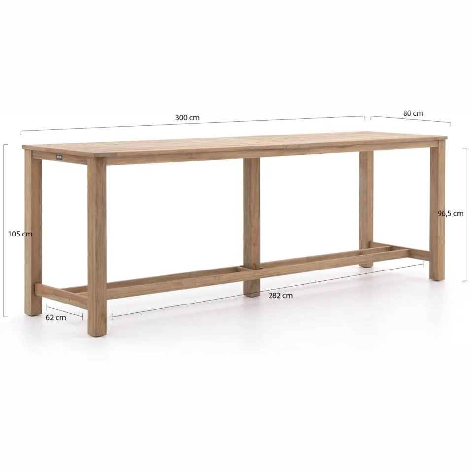 ROUGH Furniture ROUGH-S/ROUGH-X 300cm barset 11-delig bruin, foto 3