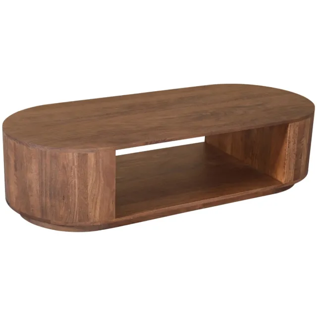 DÉJA Living Salontafel Ashley - Ovaal Donkerbruin Hout - 140x60x35cm