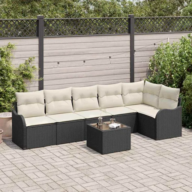 vidaXL Tuin Sofa Set Zwart poly rattan, foto 2