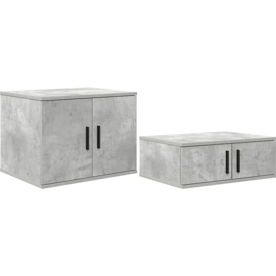 vidaXL Opbergkast 2 st Beton Grijs 127 x 41 x 40 cm Bewerkt hout, foto 3