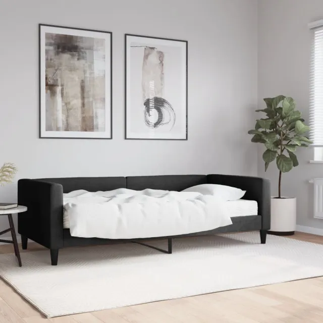 vidaXL Slaapbank met matras 90x200 cm stof zwart