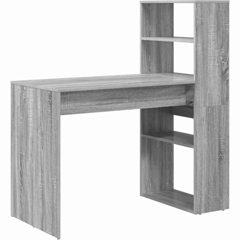 vidaXL Bureau Grijs Sonoma 113 x 54 x 120 cm Bewerkt hout