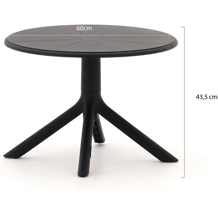 Forza Furniture Forza Rieti lounge tuintafel ø60cm (h:43,5cm) zwart, foto 2
