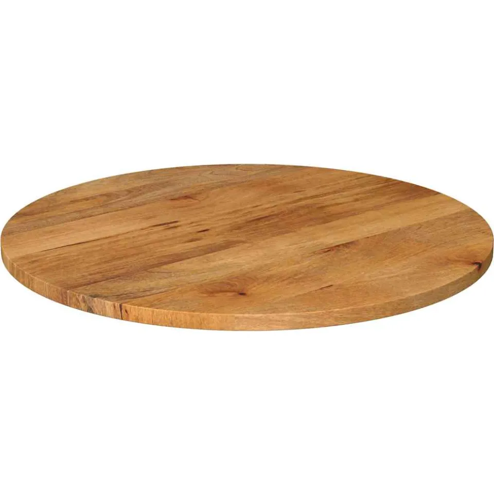 vidaXL Tafelblad rond Ø 90x3,8 cm massief ruw mangohout bruin, foto 2