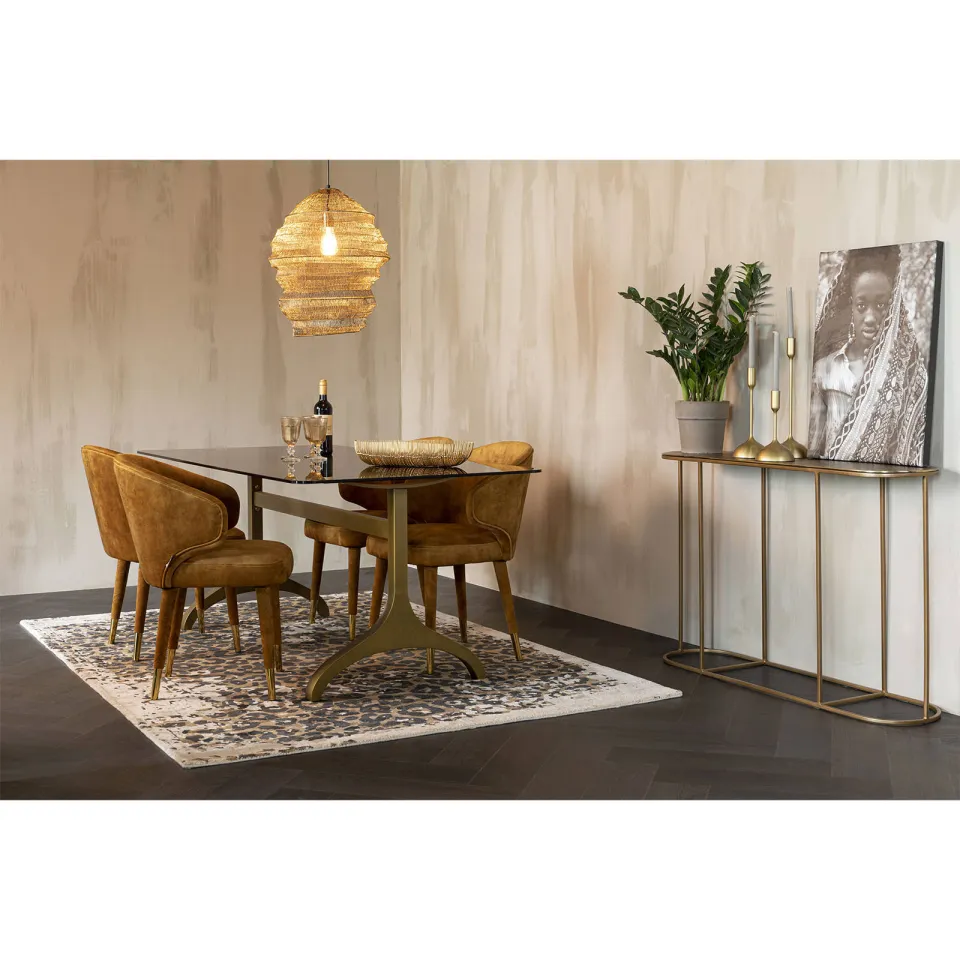 Dutchbone eetkamertafel Sansa (180x90 cm) goud, foto 6